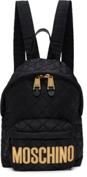 Moschino Black Mini Quilted Backpack