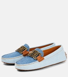 Tod's - Gommino denim and leather loafers