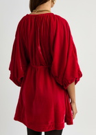 Free People Portia Velvet Mini Dress Red