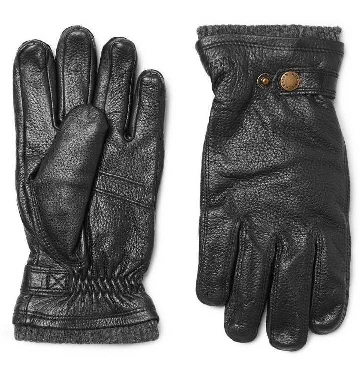Photo: Hestra - Utsjö Fleece-Lined Full-Grain Leather Gloves - Men - Black