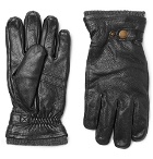 Hestra - Utsjö Fleece-Lined Full-Grain Leather Gloves - Men - Black