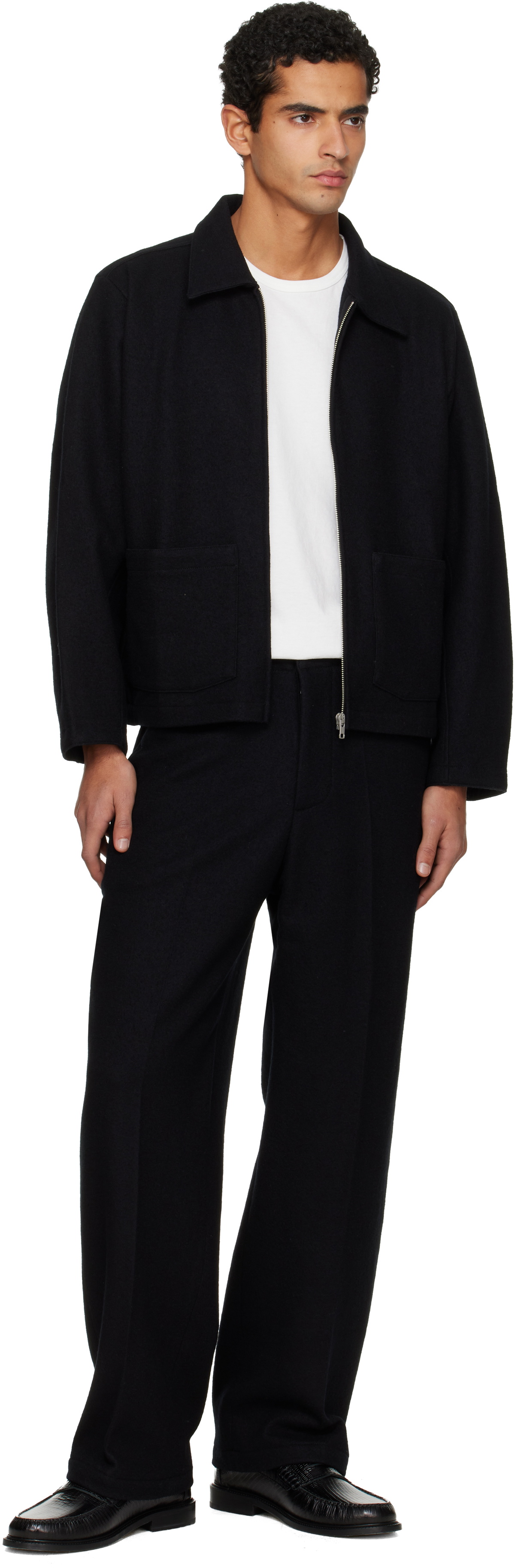 Lady White Co. Black Crater Wool Trousers