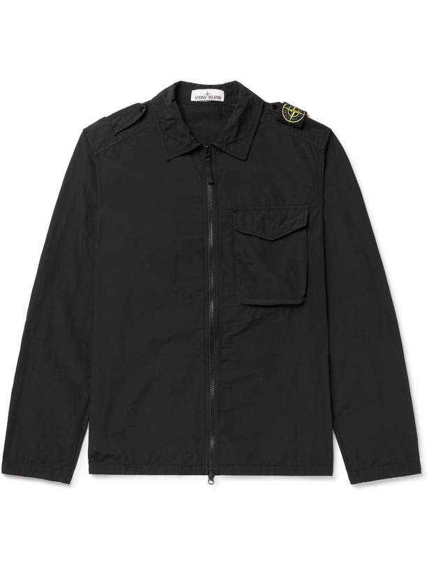 Photo: Stone Island - Naslan Light Garment-Dyed Nylon Shirt Jacket - Black