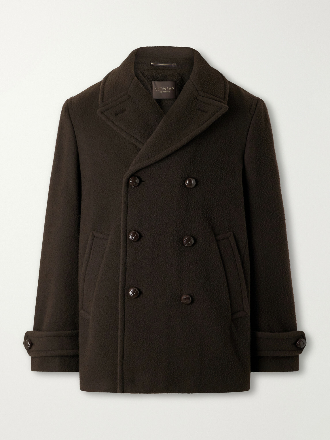Slowear - Double-Breasted Wool-Blend Plush Coat - Brown