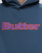 Butter Goods Felt Logo Applique Pullover Hood Blue - Mens - Hoodies
