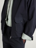 BODE - Cotton-Blend Seersucker Bomber Jacket - Blue