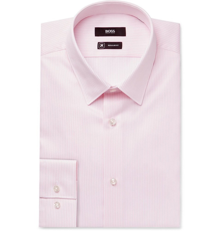Photo: Hugo Boss - Pink Elliott Striped Cotton Shirt - Men - Pink