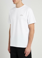 Les Deux Ben Globe Logo-print Cotton T-shirt White