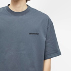 Balenciaga Men's Corporate Logo T-Shirt in Washed Blue/Black