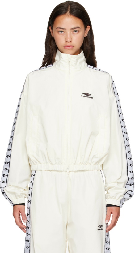 Photo: Balenciaga Off-White Techno Cotton Poplin Track Jacket