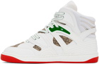 Gucci White 'Gucci Basket' Interlocking G Sneakers