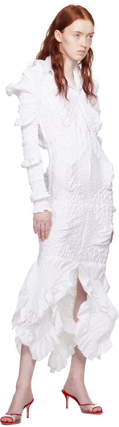 Feben White Twist Midi Dress