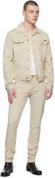 TOM FORD Beige Corduroy 12 Waves Slim Jeans