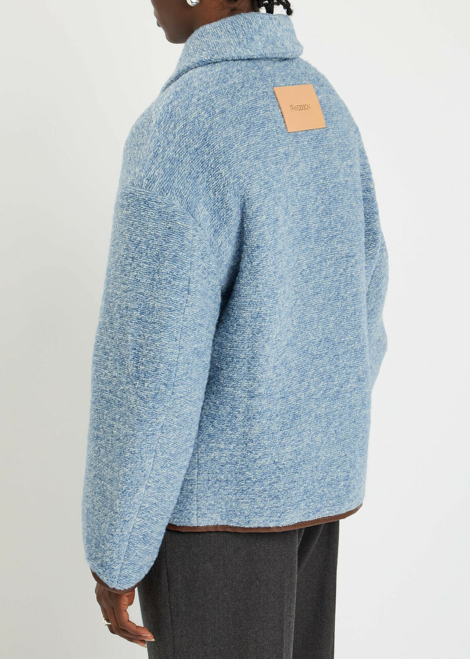 JW Anderson Melange Wool-blend Jacket Blue