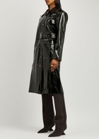 Kitri Simone Faux Shearling-trimmed Vinyl Coat Black