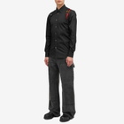Alexander McQueen Men's Distressed Tartan Harness Shirt in Black