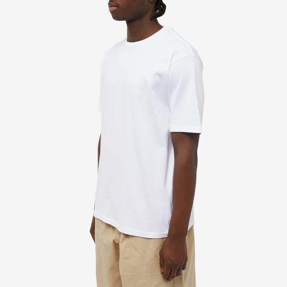 Auralee Men's Luster Plaiting T-Shirt in White Auralee