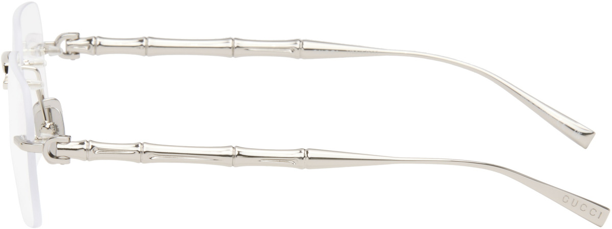 Gucci Silver Rectangular Glasses