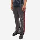 Needles Men's Velour Narrow Track Pant in Charcoal