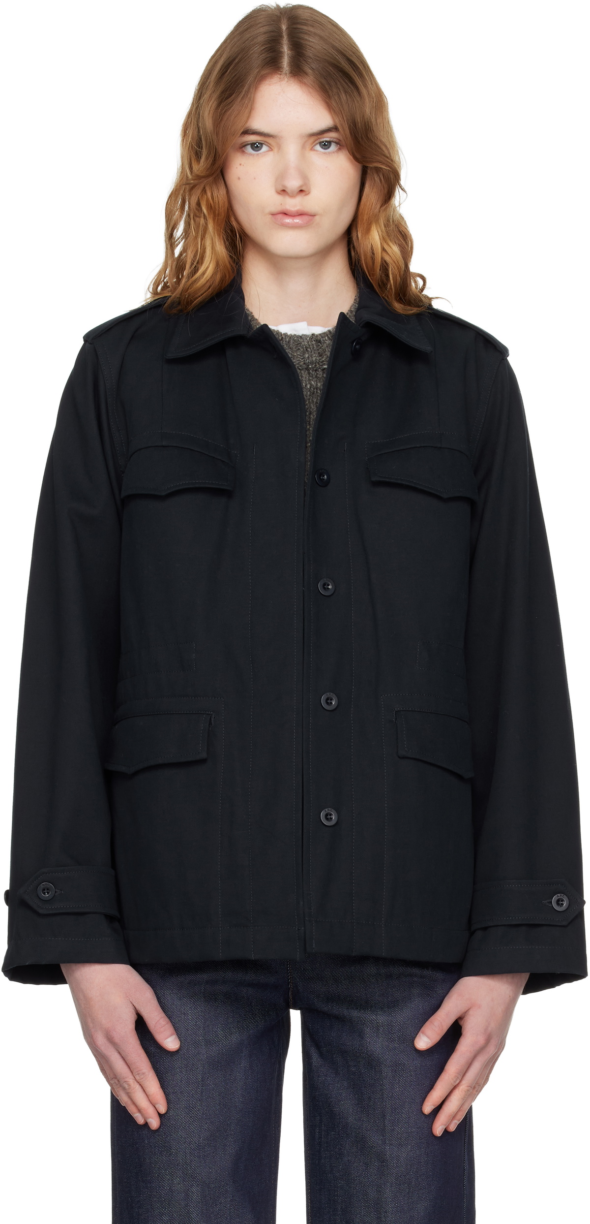 A.P.C. Navy Belted Jacket
