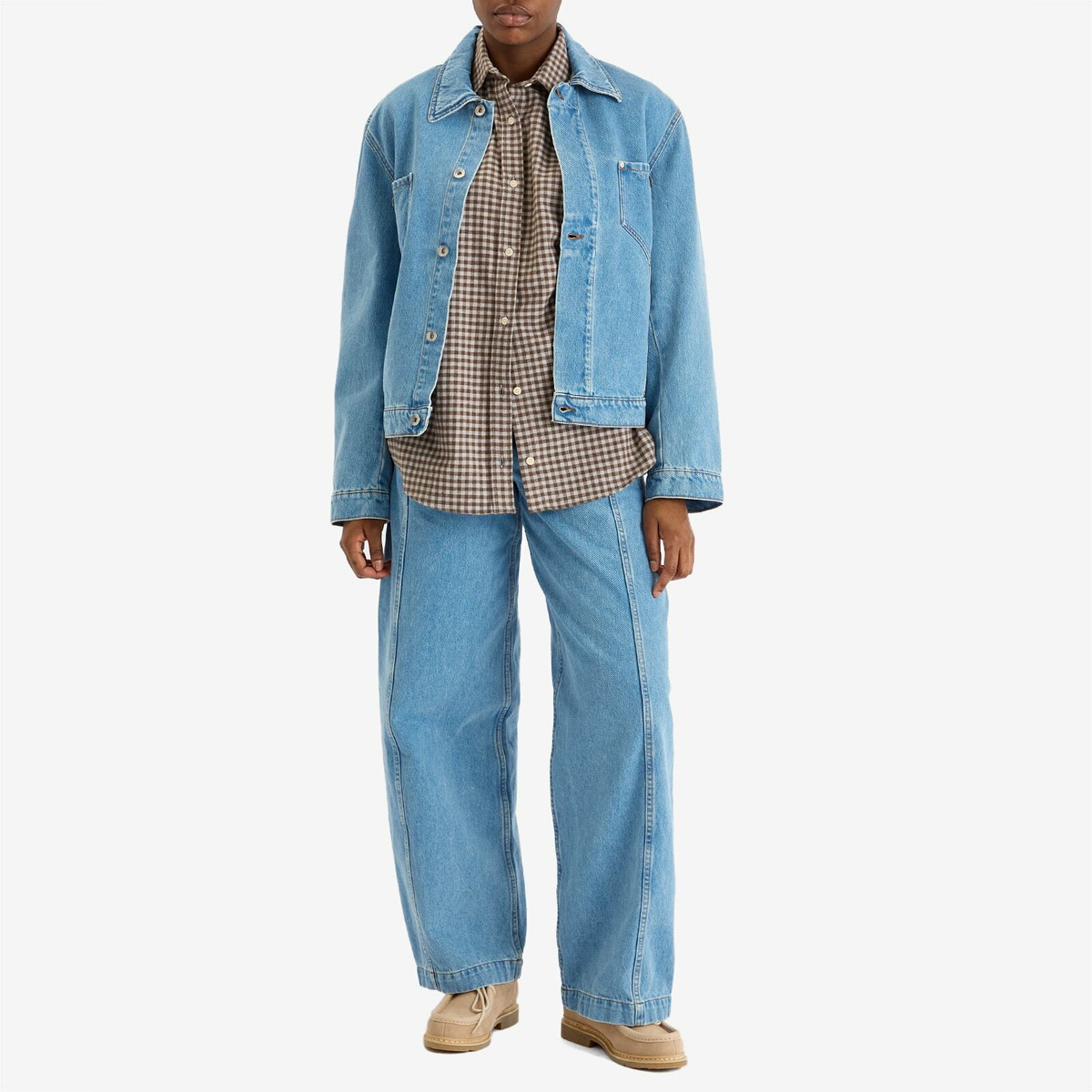 YMC Women's Displaced Seam Jeans in Blue