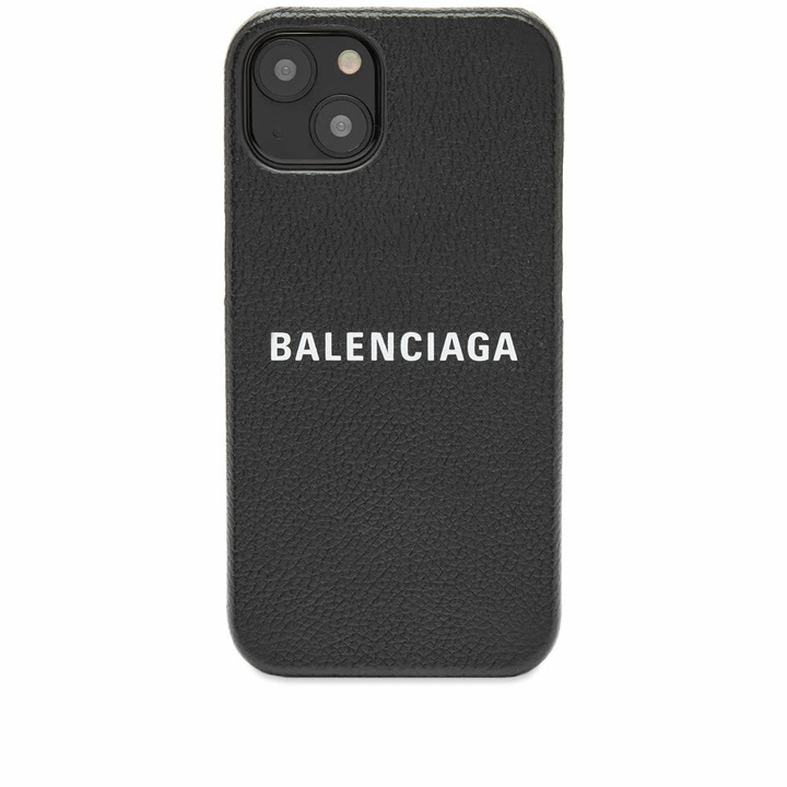 Photo: Balenciaga Men's Logo iPhone 13 Case in Black/White