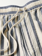 Corridor - Striped Straight-Leg Cotton Drawstring Shorts - Blue