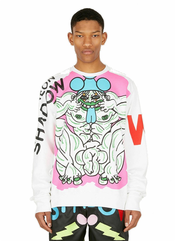Photo: Neon Shadow Smile Long Sleeve T-Shirt in Pink