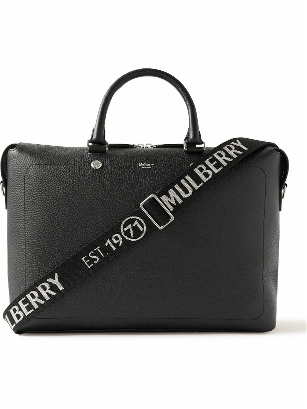 Photo: Mulberry - City Logo-Jacquard Canvas and Full-Grain Leather Briefcase
