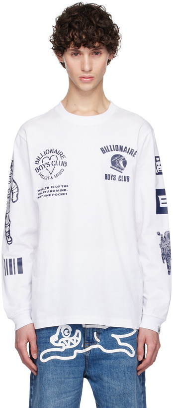 Photo: Billionaire Boys Club White Multi Graphic Long Sleeve T-Shirt