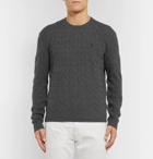 POLO RALPH LAUREN - Cable-Knit Wool and Cashmere-Blend Sweater - Gray