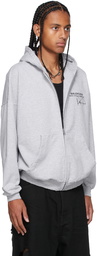 Balenciaga Grey RuPaul Edition Wide Zip-Up Hoodie