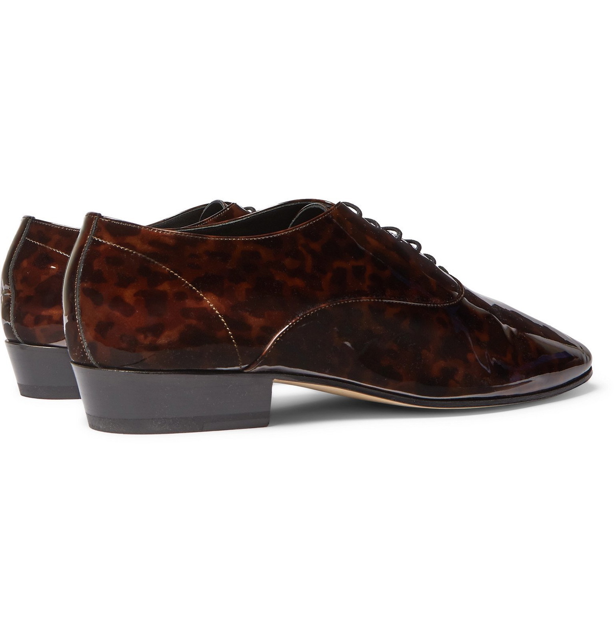SAINT LAURENT - Leon Tortoiseshell-Effect Patent-Leather 
