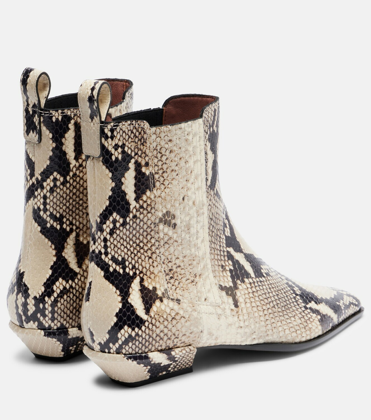 Paris Texas Bettina snake-print ankle boots