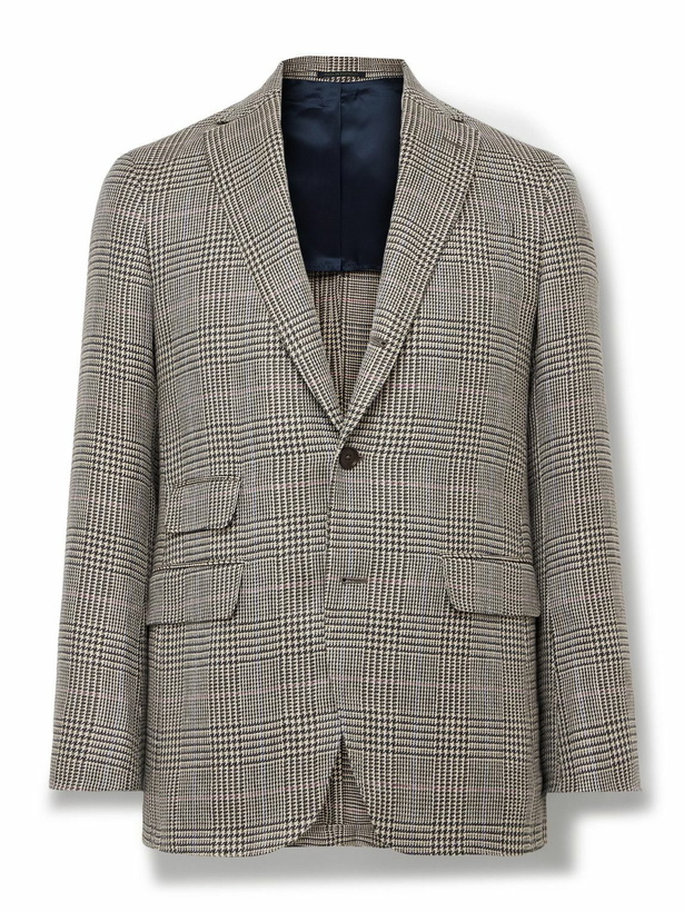 Photo: Sid Mashburn - Virgil No.2 Slim-Fit Prince of Wales Checked Wool and Linen-Blend Hopsack Blazer - Neutrals