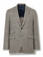 Sid Mashburn - Virgil No.2 Slim-Fit Prince of Wales Checked Wool and Linen-Blend Hopsack Blazer - Neutrals