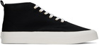 Maison Kitsuné Black High-Top Canvas Lace-Up Sneakers