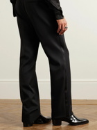 SAINT LAURENT - Tapered Pleated Wool Trousers - Black