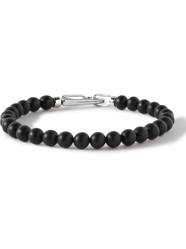 Photo: Montblanc - Onyx and Stainless Steel Beaded Bracelet - Black