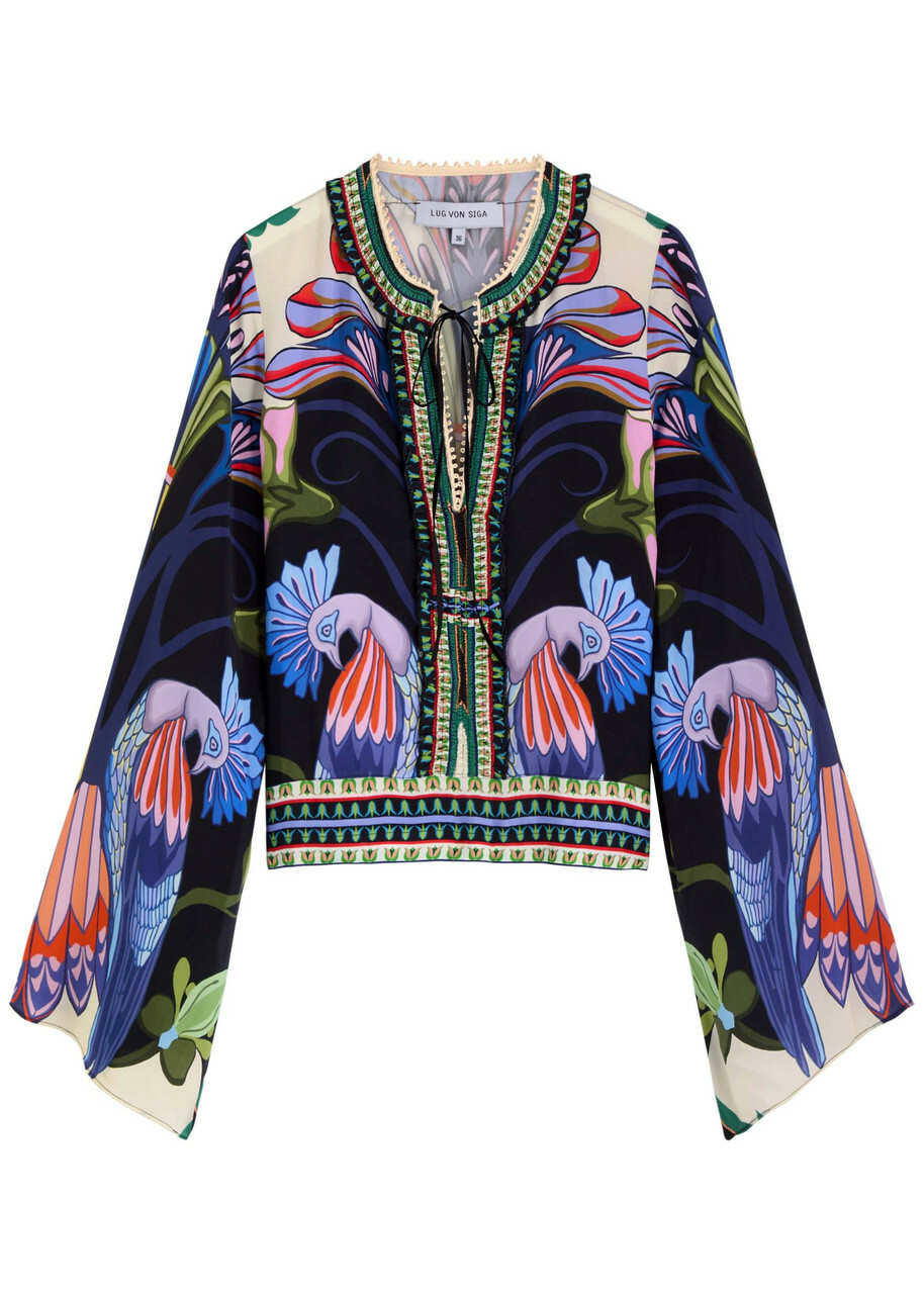 Lug Von Siga Tess Floral-printed Satin Blouse Multicoloured