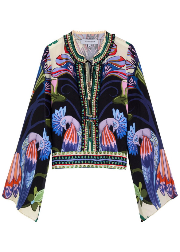 Photo: Lug Von Siga Tess Floral-printed Satin Blouse Multicoloured