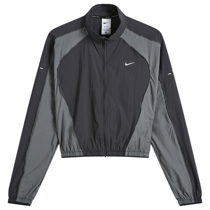 Photo: Nike Women's Swift UV Repel Running Jacket in Black/Iron Grey/Reflective Silv