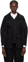 Yohji Yamamoto Black Voluminous Sleeves Denim Blazer