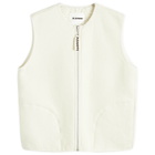 Jil Sander+ Men's Jil Sander Plus Reversible Sherpa Vest in Eggshell