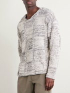 Auralee - Patchwork Cotton and Linen-Blend Hoodie - Gray