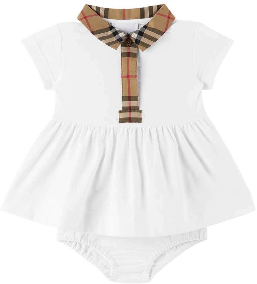 Photo: Burberry Baby White Check Dress & Bloomers Set