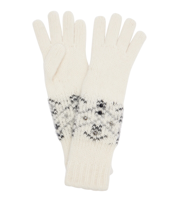 Photo: Moncler Embellished alpaca and wool-blend gloves