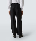 Saint Laurent Pinstripe cotton-blend wide-leg pants