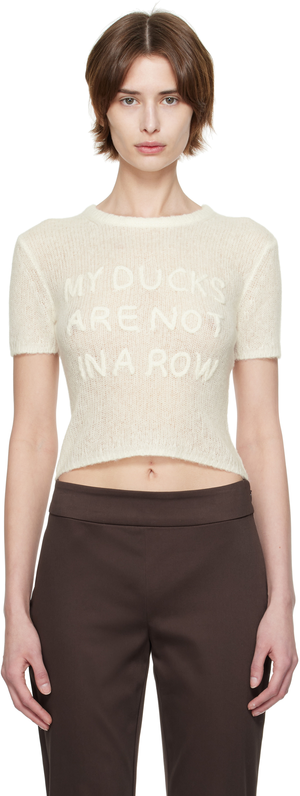 Staud Off-White 'Ducks In A Row' T-Shirt
