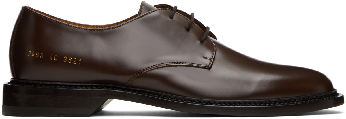 Common Projects Brown Polished Leather Derbys